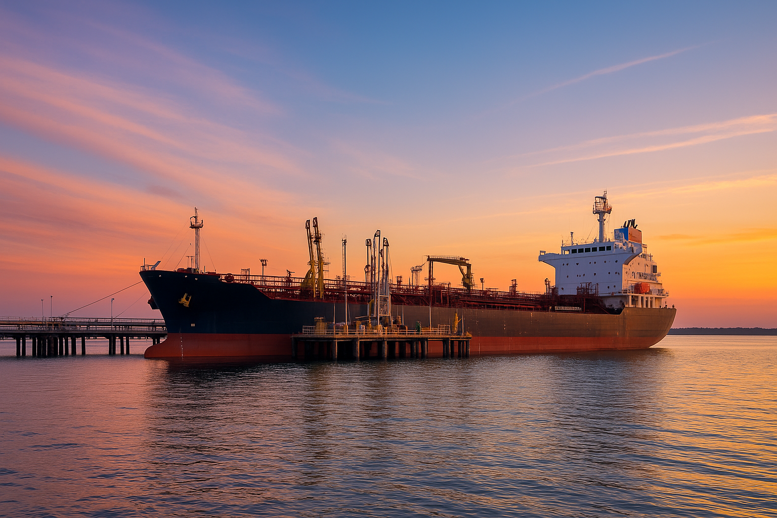 Marine vessel at port